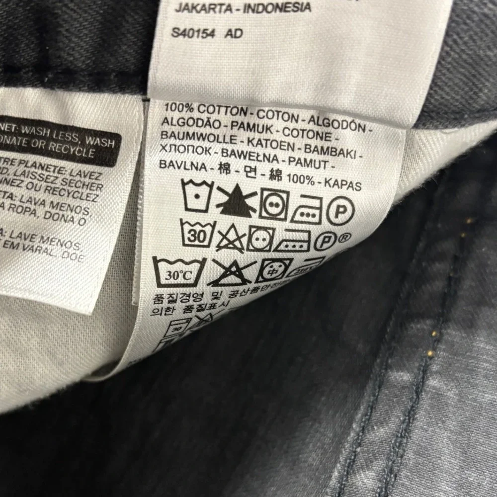Levis 505 Regular Fit Straight Leg Jeans 32x32 Faded Black Denim